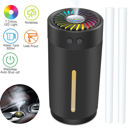 Mini Ultrasonic Humidifier USB with 7 Colors LED Light Dual Mist Modes